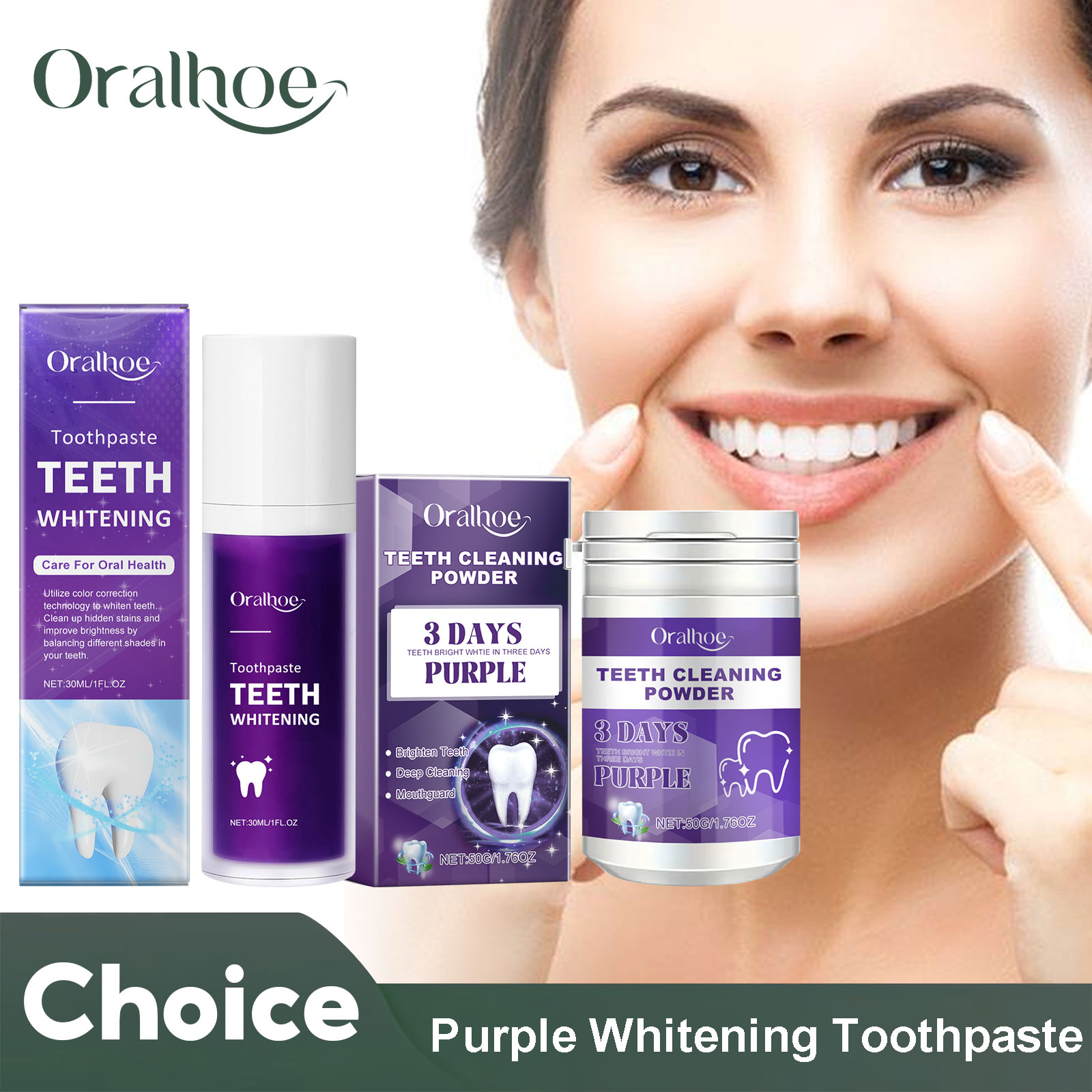 Teeth Whitening Essence - Purple Corrector Teeth Whitening Toothpaste Deep