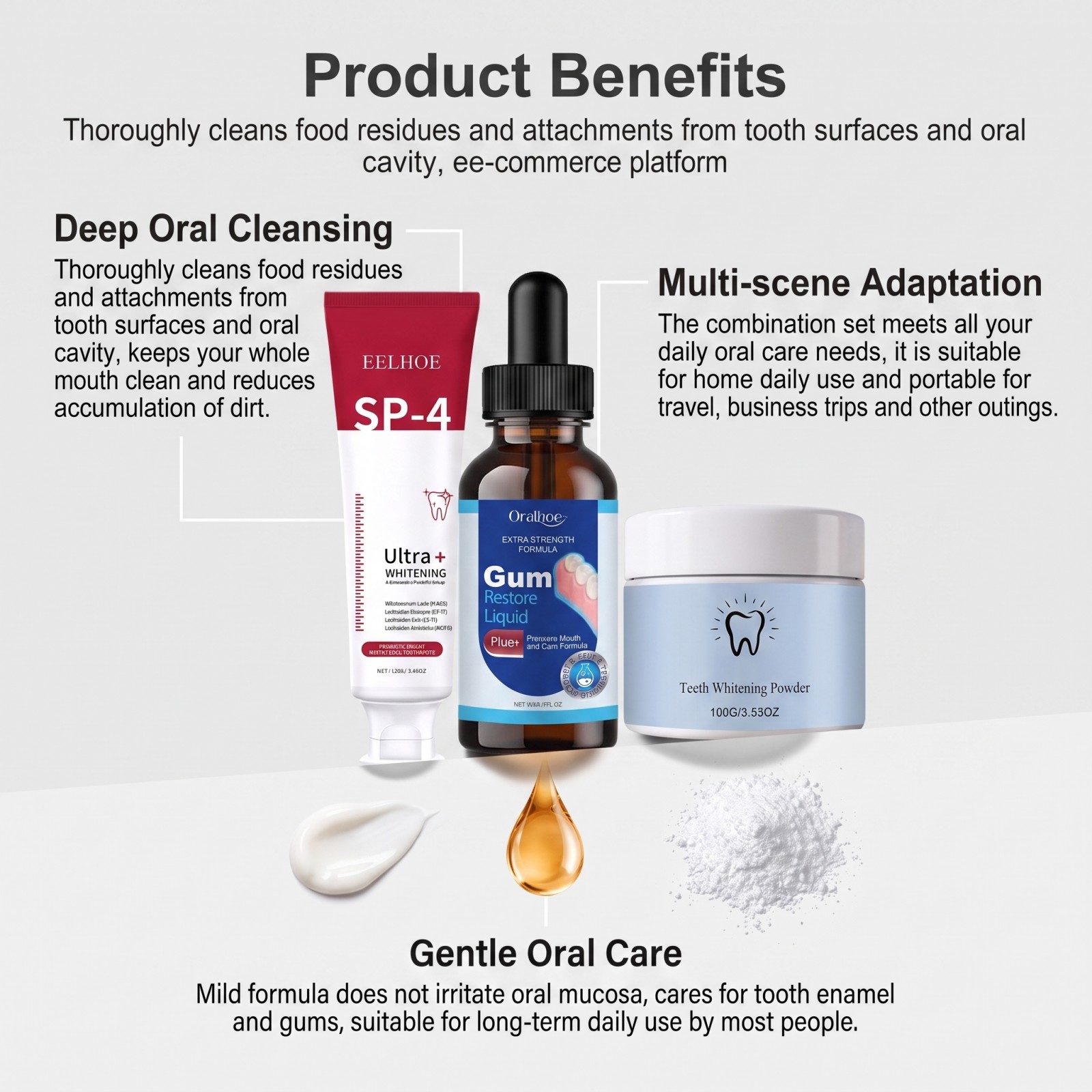 Oral Care Combo Set Whitening  - Teeth Whitening Gel Peroxide 评论和价格