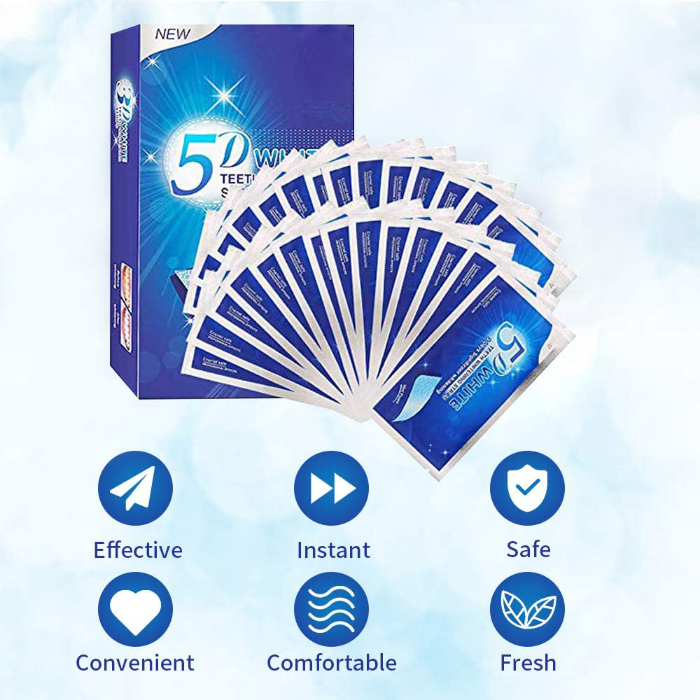 5D White Teeth Whitening Strip - Teeth Whitening Gel Peroxide 评论和价格