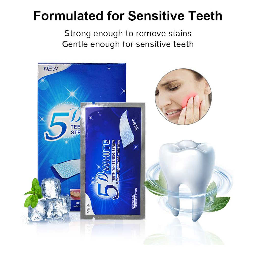 5D White Teeth Whitening Strip - Teeth Whitening Gel Peroxide 评论和价格