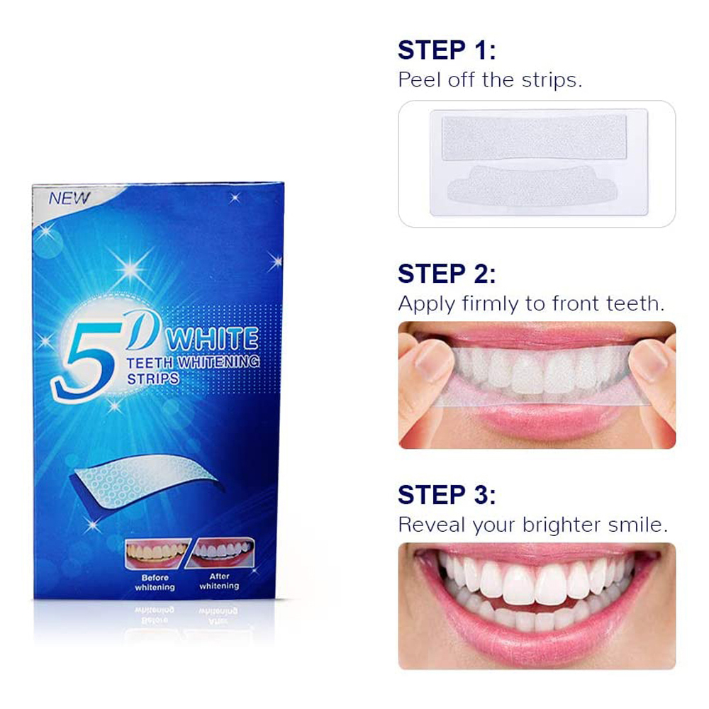 5D White Teeth Whitening Strip - Teeth Whitening Gel Peroxide 评论和价格