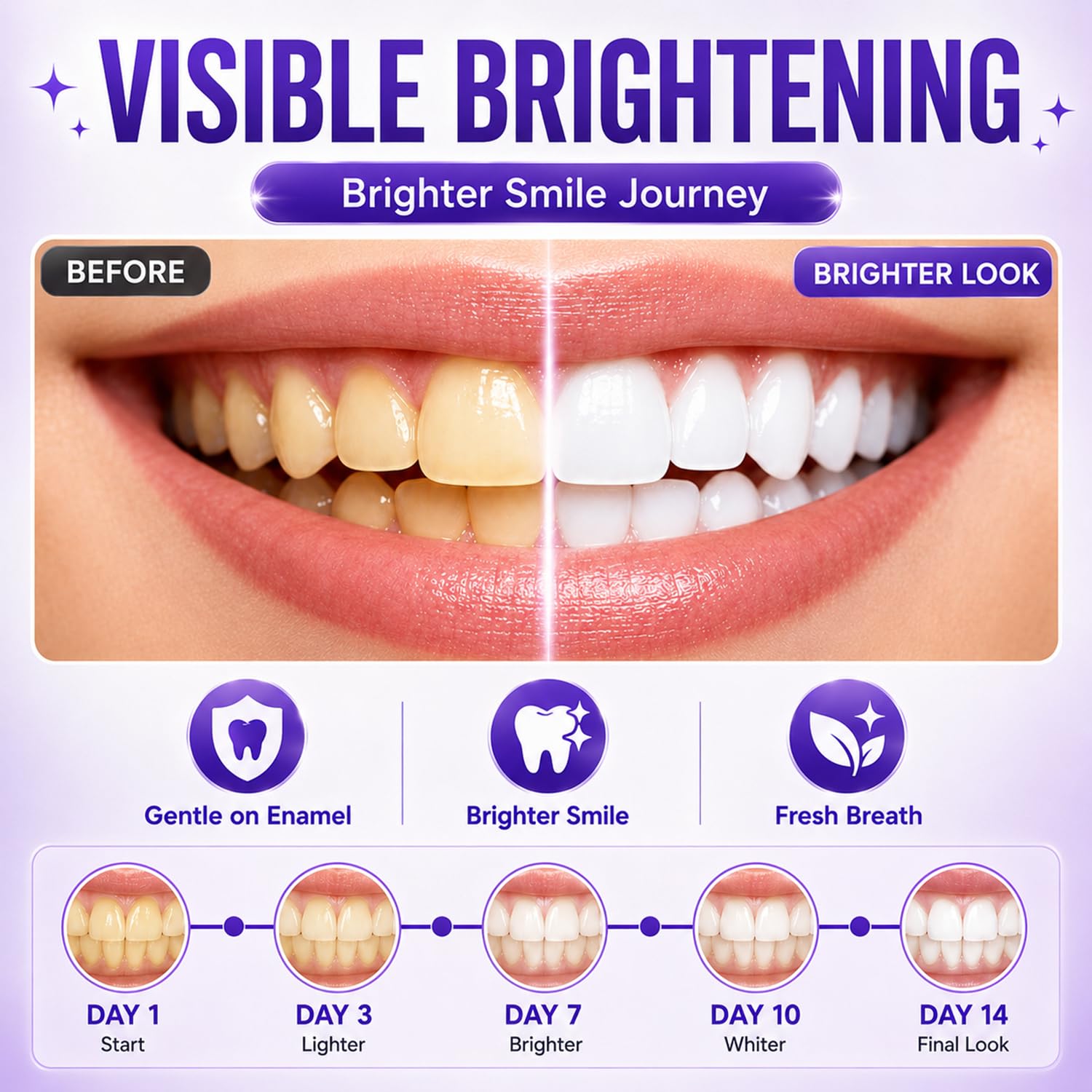 7/14/21pcs Purple Teeth Whiten - Teeth Whitening Gel Peroxide 评论和价格